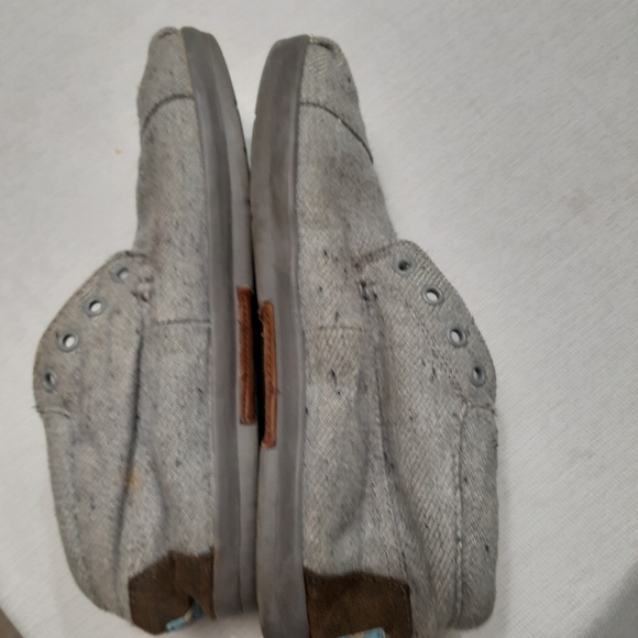 Toms winter boots sherpa lined no laces size 9.5 canvas like material  Gray - Picture 5 of 14